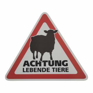 Schild Schaf "Achtung lebende Tiere"
