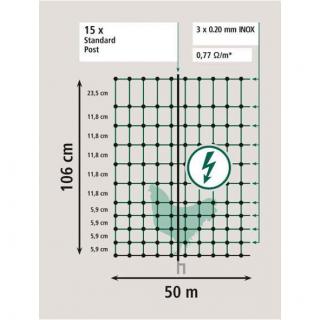 Geflügelnetz grün 50 m, 106 cm, Doppelspitze #4