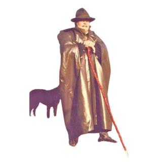 Regenpelerine mit Kettenverschluss und Kapuze