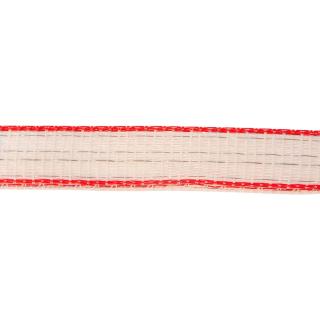 Kunststoffband 20 mm (200 m) weiß/rot #1