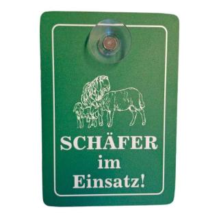 Bergschaf Autoschild "Schäfer im Einsatz"