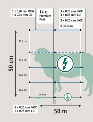 AKO Titan LIGHT Premium DS 90 cm 50 m