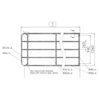 Weidetor verstellbar 5 m - 6 m inkl. Montage Set #1