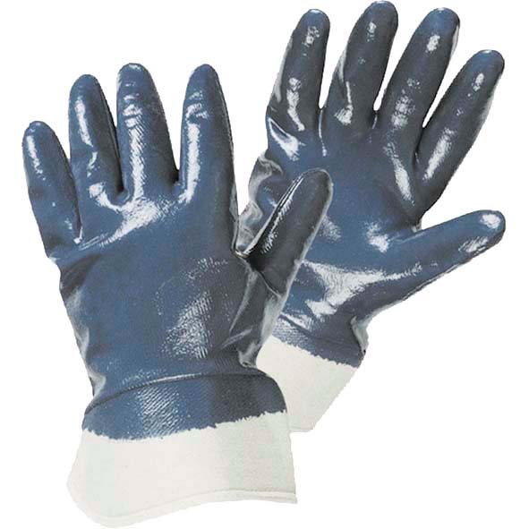 Nitril-Handschuh blau mit Stulpe