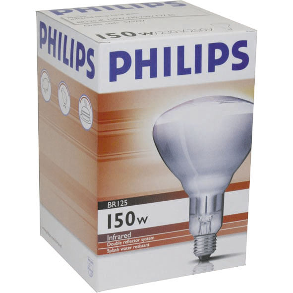 Infrarotlampe Hartglas weiß 150 W Philips