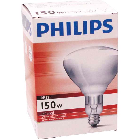 Infrarotlampe Hartglas weiß 150 W Philips