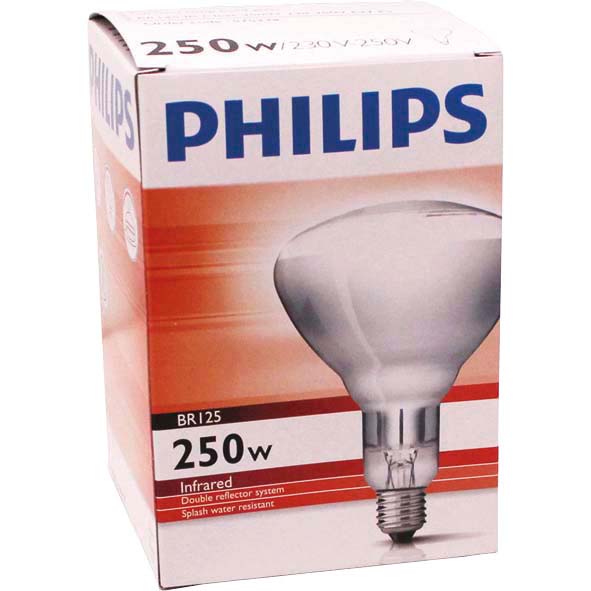 Infrarotlampe Hartglas weiß 250 W Philips