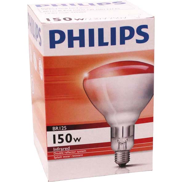 Infrarotlampe Hartglas rot 150 W Philips