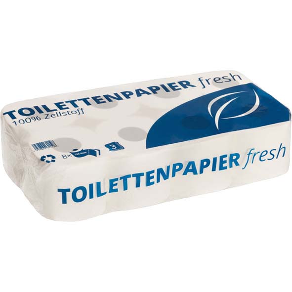 72 Rollen Toilettenpapier 3-lagig 250 Blatt pro Rolle 